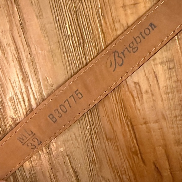 Brighton Brown Croc-Embossed Belt Ornate Silver Buckle Leather & Charm Chain Mix - Picture 4 of 9